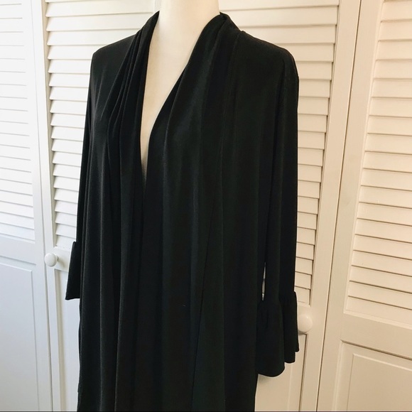 2/25 SLINKY BRAND Black Open Front Cardigan Size Small - Picture 3 of 8